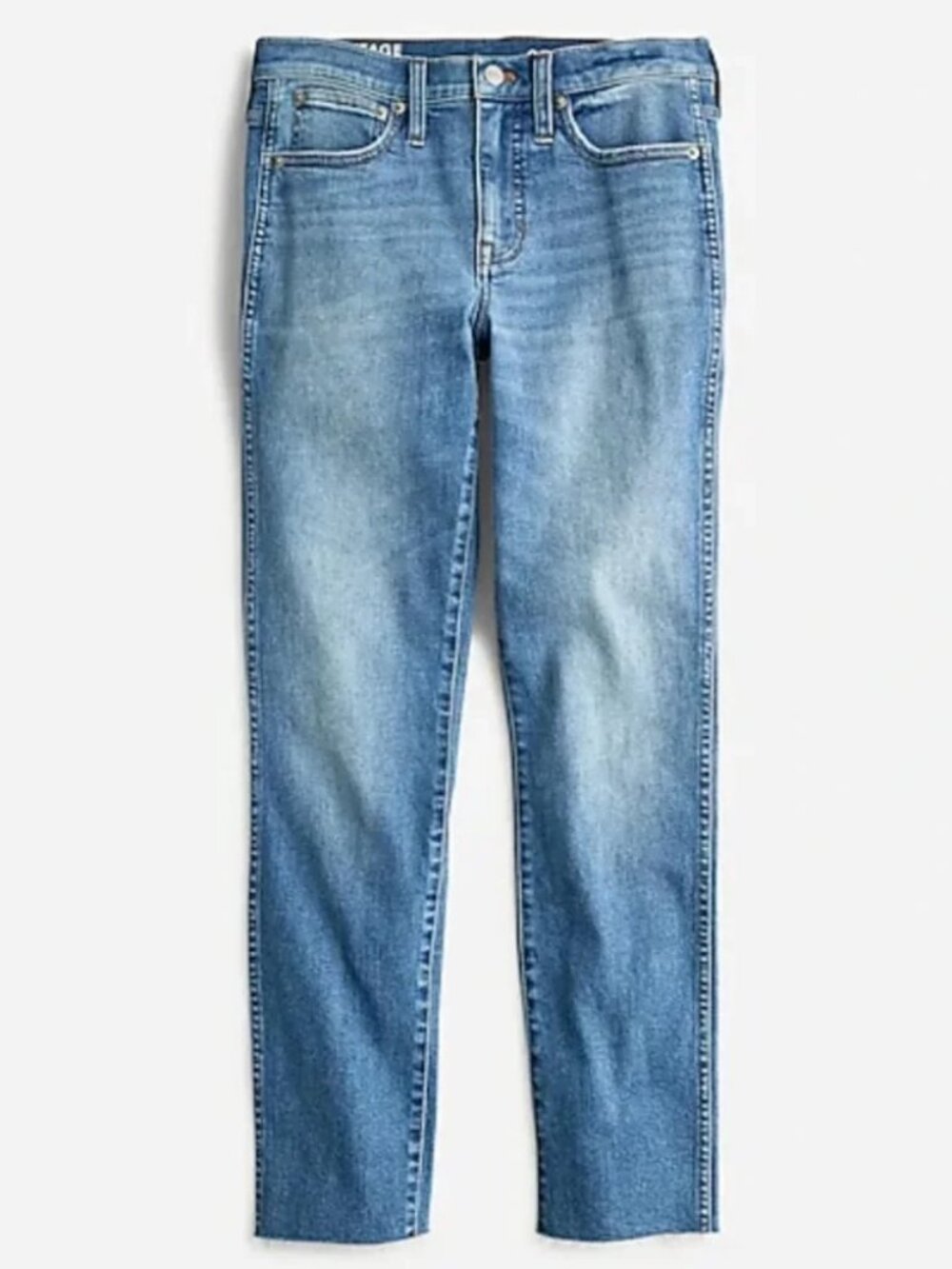 J CREW 9" Vintage Slim Straight Cotton Hemp Denim Jeans Sz 25